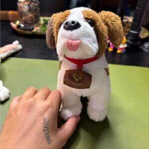Elf Pets Plush Dog Toy with Brown and White Fur
